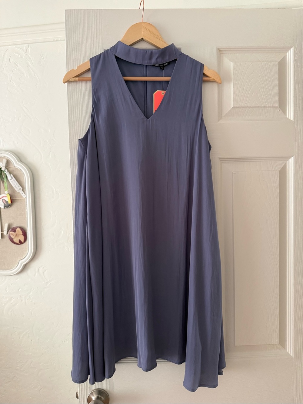 Gianni Bini Sleeveless V-Neck Mini Dress in Slate Blue